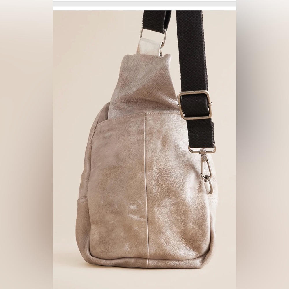BED|STU Gray Leather Sling Backpack - Picture 2 of 9
